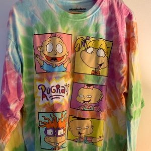 Mens X-Large Nickelodeon Rugrats tie-dyed long sleeve cotton shirt.